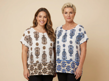 Load image into Gallery viewer, Bohemian Motif Relaxed Blouse (4 Color Options)