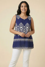 Load image into Gallery viewer, Sleeveless Border Print Tunic Top