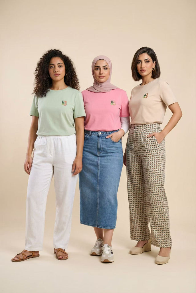 Floral-Embroidered Short-Sleeve Tee