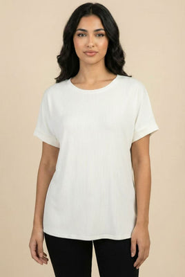 The Ribbed Dolman Sleeve Relaxed Tee (Multi-Color Options)