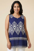 Load image into Gallery viewer, Sleeveless Border Print Tunic Top