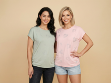 Load image into Gallery viewer, Diamond Swirl-Heart Embellished Relaxed Tee (4 Color Options)