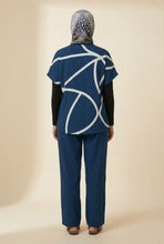 Load image into Gallery viewer, Geometric Line Print Short-Sleeve Top (Multiple Color Options)
