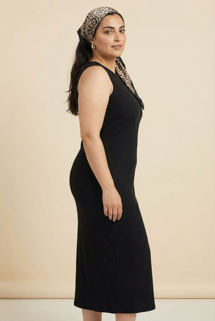 Sleeveless Ribbed Midi Dress (Multiple Colors Available)