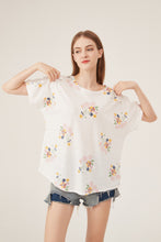 Load image into Gallery viewer, Boho Floral Embroidery Lace-Shoulder Loose White Blouse