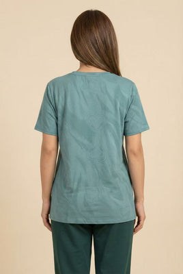 Heart-Embossed Short-Sleeve Tee (Multiple Color Options)