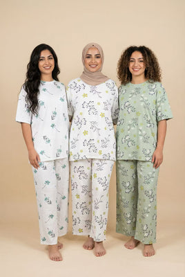 Botanical Print Modest Loungewear Set (Multiple Pattern Options)