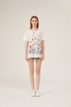 Load image into Gallery viewer, Artistic Floral Embroidery Eyelet Detail Loose White Blouse