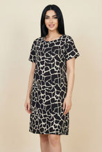 Load image into Gallery viewer, Short-Sleeve Abstract Print Shift Dress (Multiple Styles Available)
