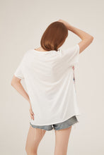 Load image into Gallery viewer, Artistic Floral Embroidery Eyelet Detail Loose White Blouse
