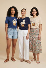 Load image into Gallery viewer, 3D Flower-Appliqué Short-Sleeve Tee (Multiple Color Options)