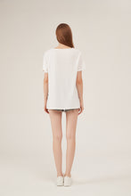 Load image into Gallery viewer, French Lace Collar Floral Embroidery Loose White T-Shirt