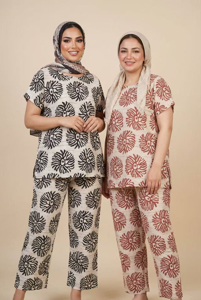 Floral Print Modest Loungewear Set (Multiple Pattern Options)