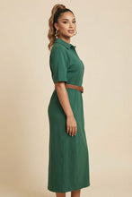 Load image into Gallery viewer, Belted Polo Neck Midi Dress (Multiple Colors Available)