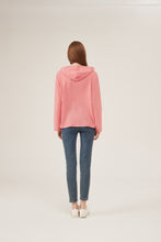 Load image into Gallery viewer, Red &amp; White Stripe Zip-Up Hooded Jacket