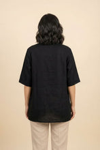 Load image into Gallery viewer, Linen-Blend V-Neck Button-front Top (Multiple Colors Available)