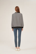 Load image into Gallery viewer, Black &amp; White Stripe Bomber Jacket with Contrast Trim