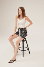 Load image into Gallery viewer, Black Heart-Print Drawstring Lounge Shorts