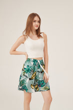 Load image into Gallery viewer, Tropical Leaf Print High-Waisted Lounge Shorts