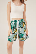 Load image into Gallery viewer, Tropical Leaf Print High-Waisted Lounge Shorts