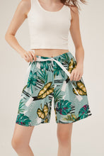 Load image into Gallery viewer, Tropical Leaf Print High-Waisted Lounge Shorts