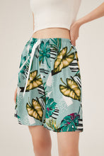Load image into Gallery viewer, Tropical Leaf Print High-Waisted Lounge Shorts