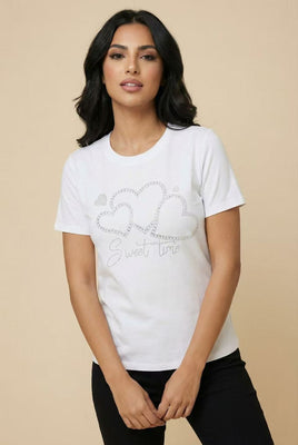 Rhinestone Embellished Short-Sleeve Tee (Multiple Styles Available)
