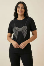 Load image into Gallery viewer, Ribbed Bow Rhinestone Short-Sleeve Tee (Multiple Color Options)