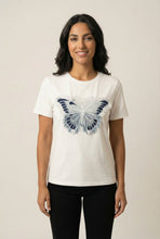 Load image into Gallery viewer, The Fringed Blue Butterfly Embroidered Tee (Single Color Option)