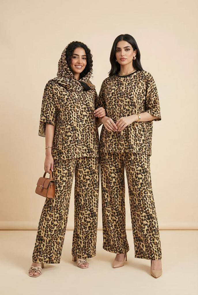 Leopard Print Modest Co-Ord Set (Multiple Pattern Options)