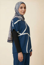 Load image into Gallery viewer, Geometric Line Print Short-Sleeve Top (Multiple Color Options)