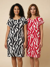 Load image into Gallery viewer, Brushstroke-Pattern Loose-Fit Midi Dress (2 Color Options)