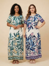 Load image into Gallery viewer, Tropical Botanical Maxi Dress (2 Color Options)