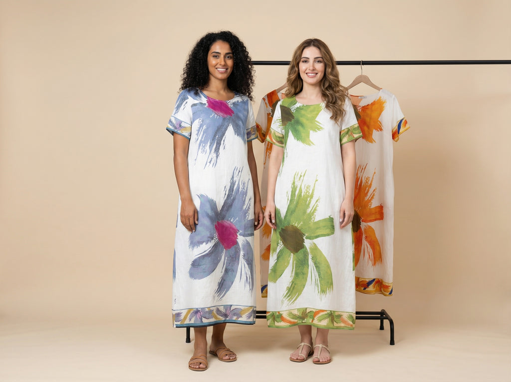 Brushstroke Floral Maxi Dress (3 Color Variants)