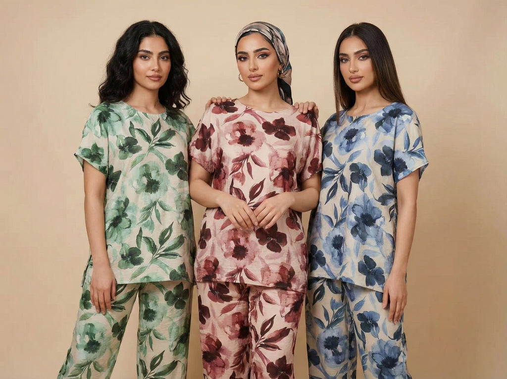 Watercolor Floral Plus-Size Loungewear Set