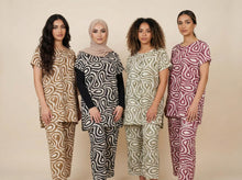 Load image into Gallery viewer, Organic Wave-Pattern Modest Loungewear Set (4 Color Options)