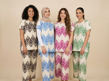 Load image into Gallery viewer, Ikat-Pattern Modest Loungewear Set (4 Color Options)