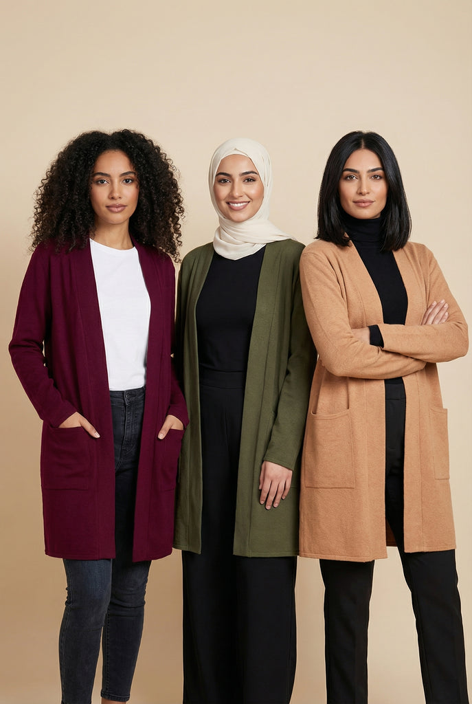 Modest Relaxed Longline Cardigan (6 Color Options)