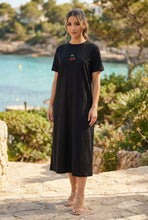 Load image into Gallery viewer, Embroidered Detail Short-Sleeve T-Shirt Dress (Multiple Styles Available)