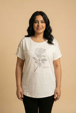 Load image into Gallery viewer, Rhinestone &amp; Lace-Appliqué Short-Sleeve Tee