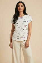 Load image into Gallery viewer, Watercolor Floral Print Cap-Sleeve Tee