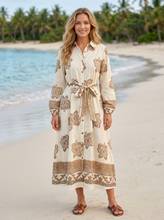 Load image into Gallery viewer, Belted Floral Print Shirt Midi Dress (3 Print Patterns &amp; Multi-Color Options)