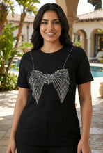 Load image into Gallery viewer, Ribbed Bow Rhinestone Short-Sleeve Tee (Multiple Color Options)