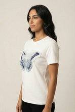 Load image into Gallery viewer, The Fringed Blue Butterfly Embroidered Tee (Single Color Option)