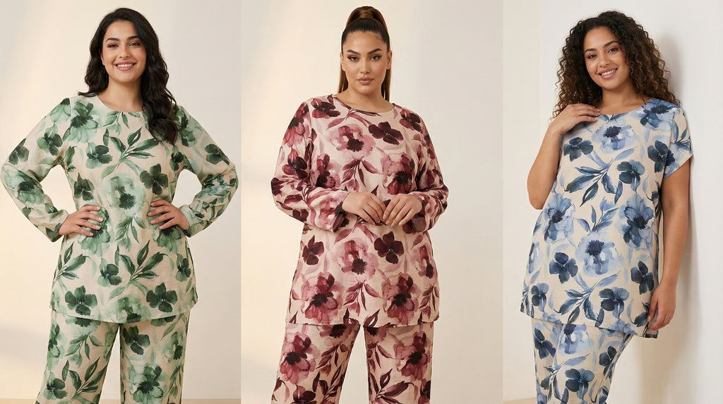 Watercolor Floral Plus-Size Loungewear Set