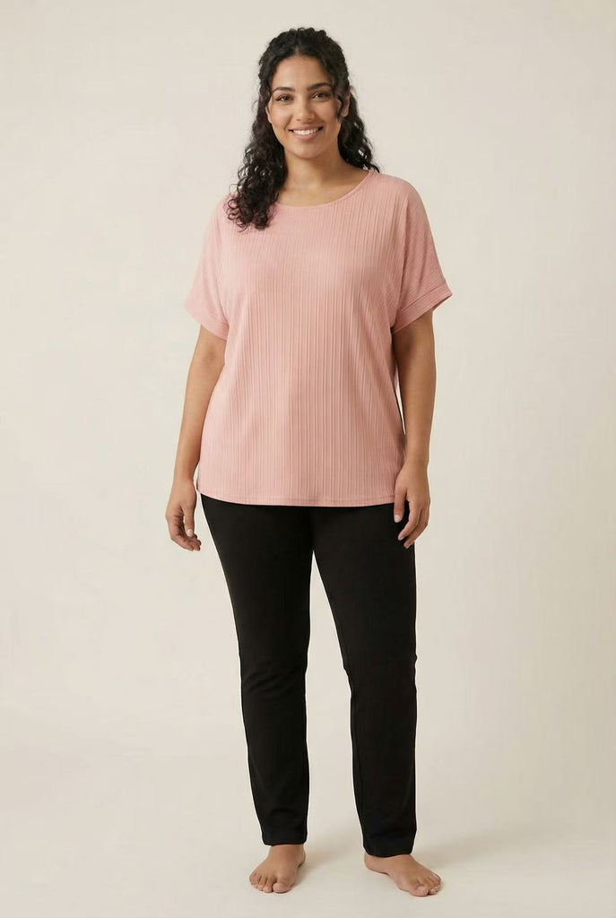The Easy-Fit Vertical Ribbed Crew Neck Tee (Multi-Color Options)