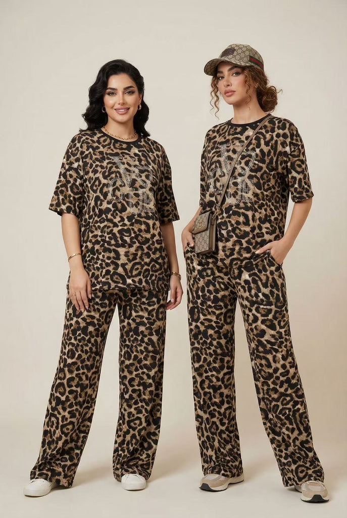 Leopard Print Modest Loungewear Set (Multiple Pattern Options)