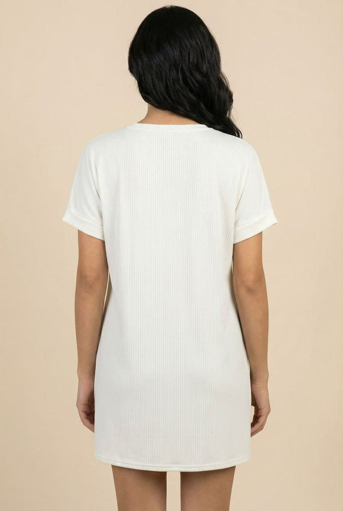 The Ribbed Dolman Sleeve Relaxed Tee (Multi-Color Options)