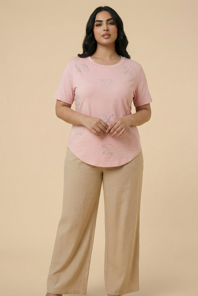 Diamond Cloud Embellished Casual Tee (6 Color Options)