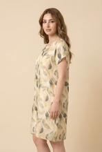 Load image into Gallery viewer, Watercolor Leaf-Print Loose-Fit Midi Dress (2 Color Variants)